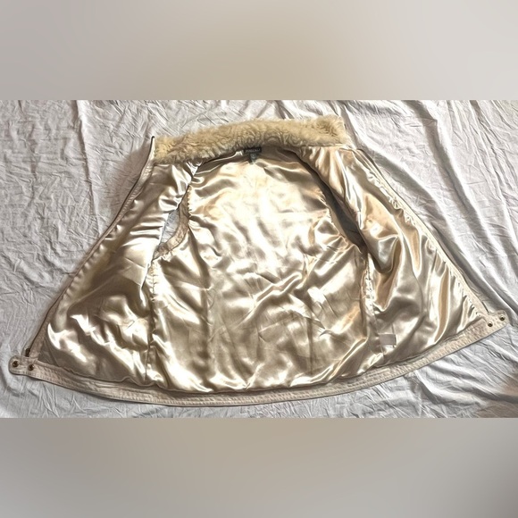 Roz & Ali Faux Fur Rose Women's Cream Vest w Pockets Size Large - Picture 10 of 16